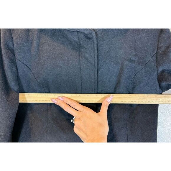 NWOT Cole Haan Rabbit Hair & Wool Blend Belted Hooded Mid Women's Coat Size 8US - Picture 12 of 13